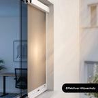 Tenda a rullo esterna per finestre | Schermo privacy bianco | Larghezza regolabile | Installazione senza fori